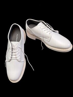 Altama White Leather Lace-Up  Oxford Dress Shoes Military USA Made Men Size 8